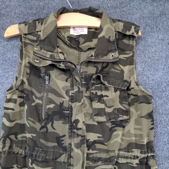Ashley by 26 International Women's Zip Up Utility Vest Camo Small Multi Pockets - Picture 3 of 12